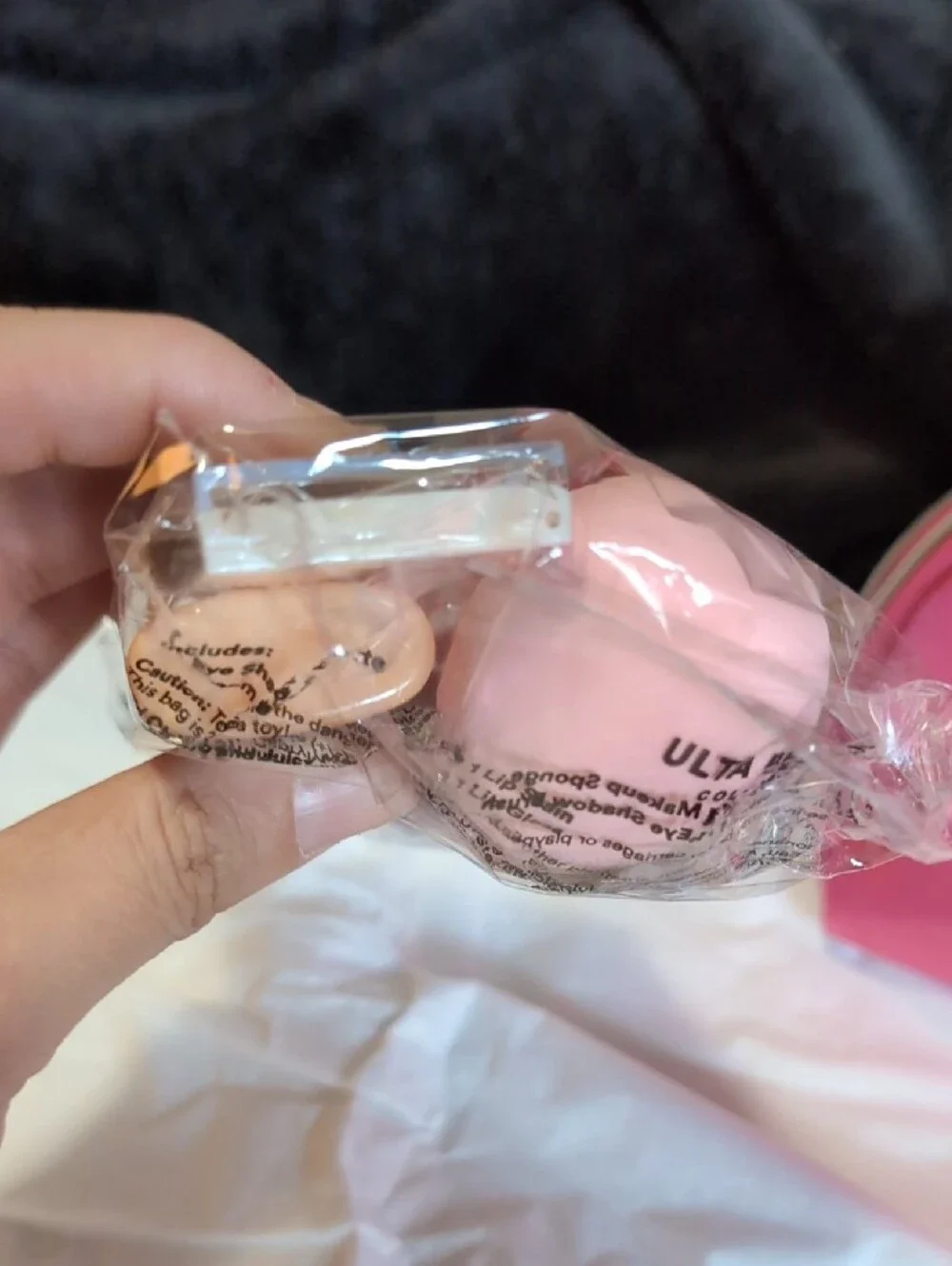Ulta Beauty Pink Satin Makeup Pouch with Pink Cosmetic Tools